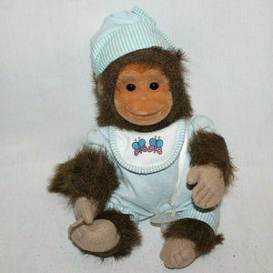 Vintage Blue Monkey Pajamas Chimp 10" 1992 Hosung